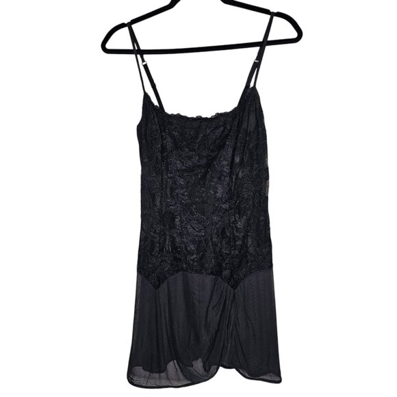 Victoria's Secret Dresses & Skirts - Y2k Victoria's Secret M Black Sheer Lace Mesh Mini Dress Fairy Grunge Whimsigoth